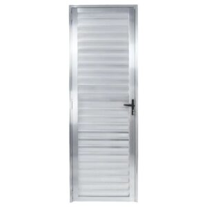 Porta Postigo Alumínio Branco Vidro Liso 210x80cm Esquadritop