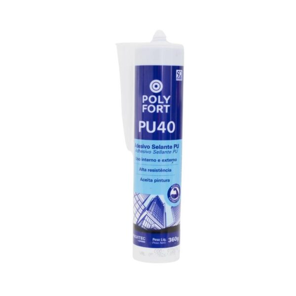 Selante Adesivo PU40 Multiuso Polyfort Preto 360g Pulvitec