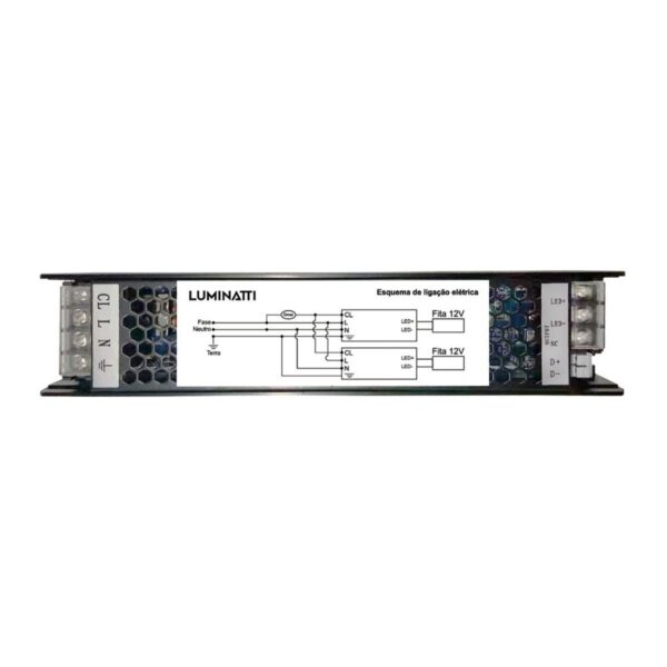 Driver para Fita Led LM1358 Entrada 12V Saída 127V Luminatti