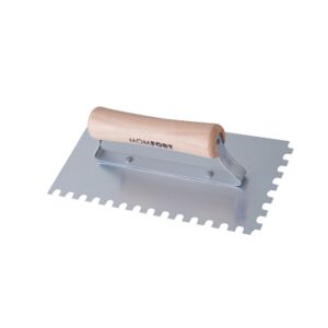 Desempenadeira Aço Dentada 12x24cm Cabo Madeira Momfort