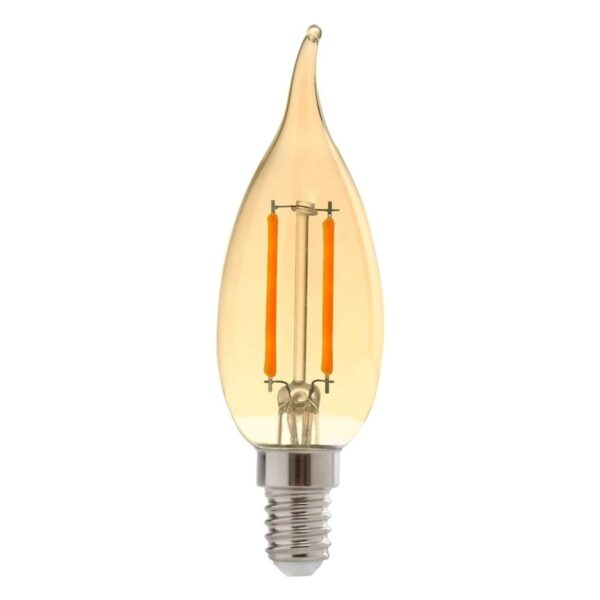Lâmpada LED Filamento Vela 2W E14 Luz Âmbar Kian