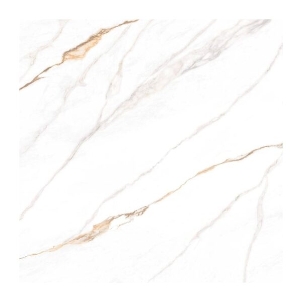 Piso Calacata Ochre Retificado Polido Branco 75x75cm 3,37m2