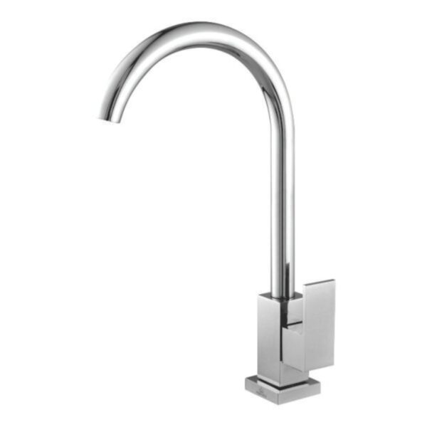 Torneira para Cozinha Mesa 1/4V Bica Alta Cromada Giratória