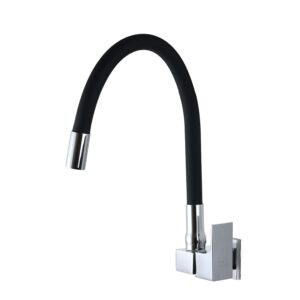 Torneira para Cozinha Parede Bica Alta Gourmet Preto Flexível