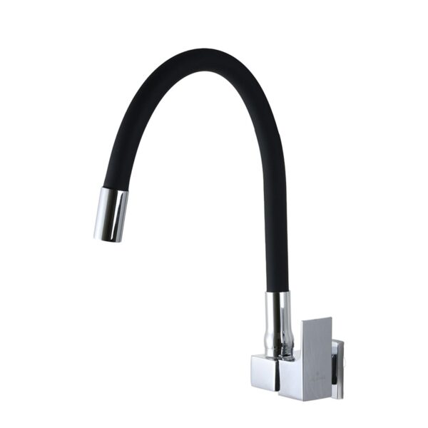 Torneira para Cozinha Parede Bica Alta Gourmet Preto Flexível