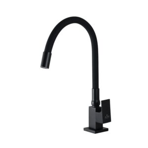 Torneira para Cozinha Mesa Bica Média Preto Gourmet All Black Flexível