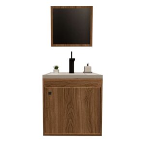 Kit Gabinete para Banheiro Canarix Amadeirado 40cm Cerocha