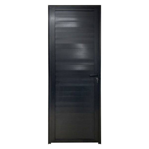 Porta Laminada Fechada Alumínio Preto 210x60cm Proex