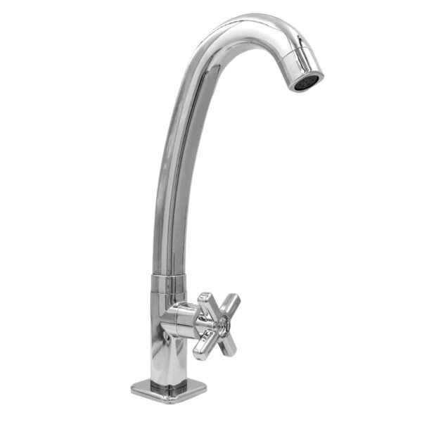 Torneira para Cozinha Mesa 1/4V Bica Alta ABS Cromado C21