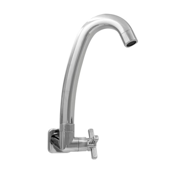 Torneira para Cozinha Parede 1/4V Bica Alta ABS Cromado C21