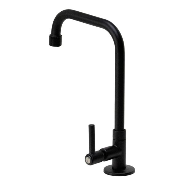 Torneira para Cozinha Mesa 1/4V Bica Baixa Preto Aladim C51