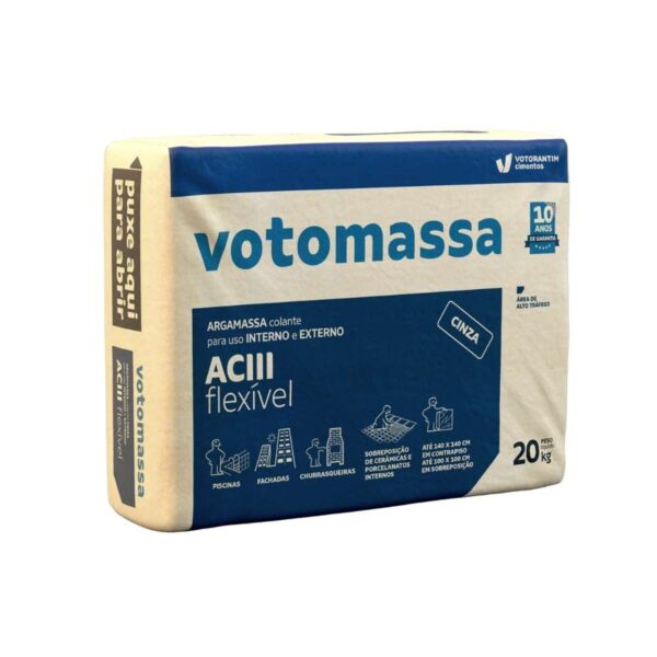 Argamassa Interna/Externa AC3 Flexível Cinza 20kg Votorantim