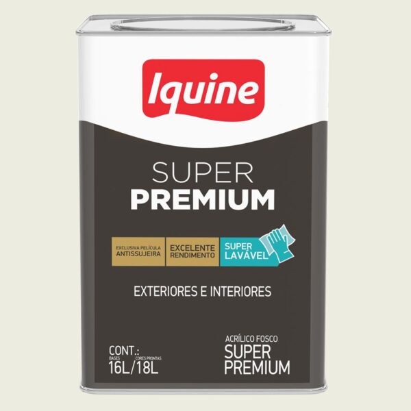 Tinta Premium Acrílica Fosco Super Premium Branco Gelo 18L Iquine