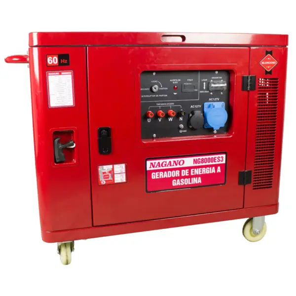 Gerador a Gasolina Silenciado Trifásico 7,5 Kva 4T 60hz Partida Elétrica 110/220v Motor 16HP