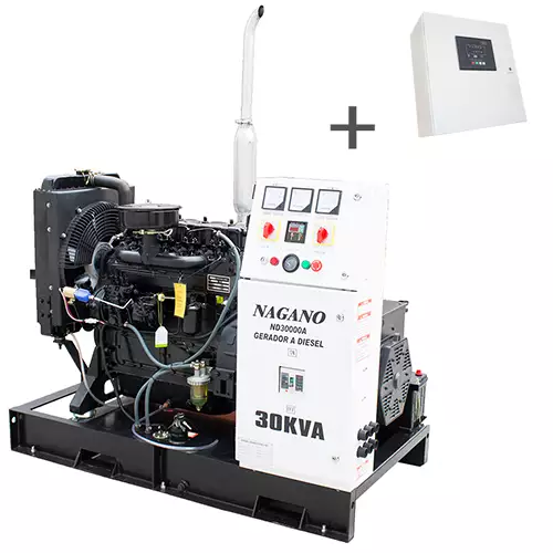 Gerador de Energia a Diesel Trifásico 30 kVA partida elétrica Aberto com QTA Nagano incluso – ND30000E3QTA