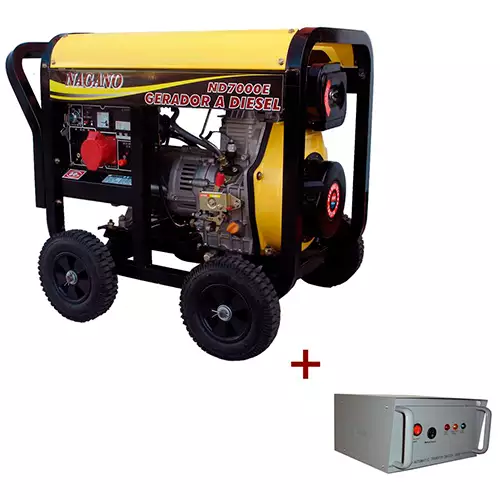 Gerador de Energia a Diesel, 06 kVA, Monofásico 110/220 V, Partida elétrica com QTA incluso – ND7000EQTA