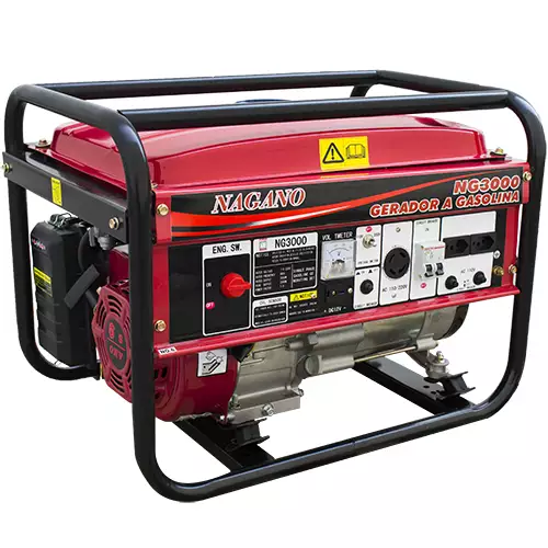 Gerador de Energia a Gasolina 3 kVA Monofásico partida manual 110/220v – NG3000