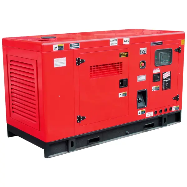 Gerador de Energia a Diesel 72kva Trifásico 220v Silenciado com QTA