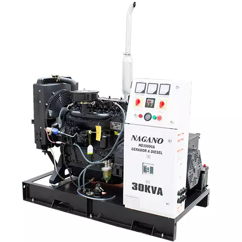 Gerador de Energia a Diesel 30 kVA de Potência, Trifásico, 4 Cilindros – Partida Elétrica Aberto – ND30000EA3