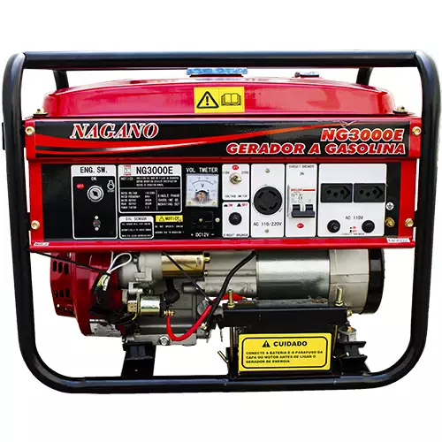 Gerador de Energia a Gasolina 3 kva Monofásico partida elétrica 110/220v – NG3000E