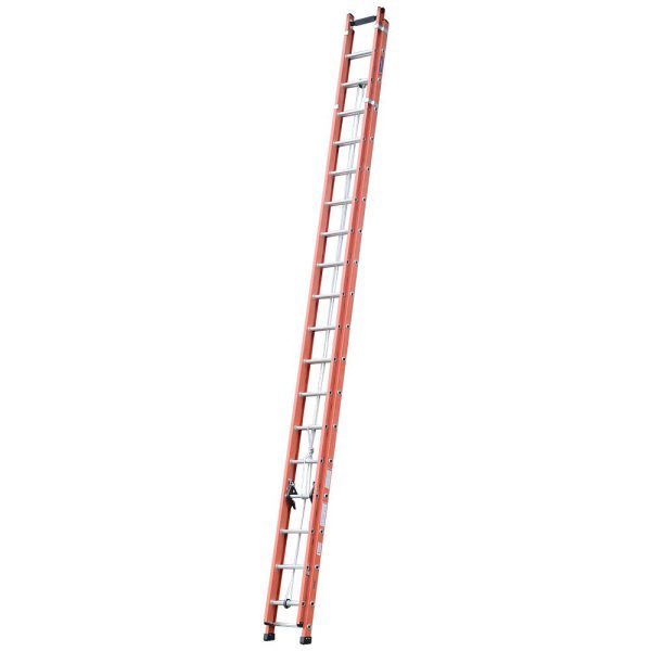 Escada Extensível Vazada Laranja com 32 Degraus Úteis 5.75×9.9m COGUMELO-EFV-32