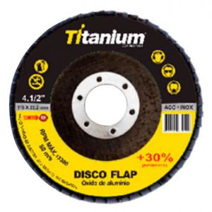 Disco Flap de Óxido de Alumínio de 4.1/2 Pol. Grão 60 TITANIUM-5444
