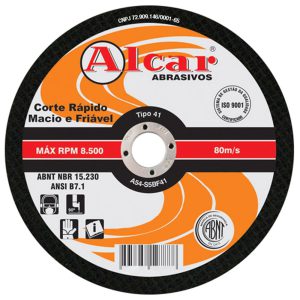 Disco de Corte 115,0 x 1,0 x 22,2 mm ABF4 para Aço ALCAR-DC0RN0150
