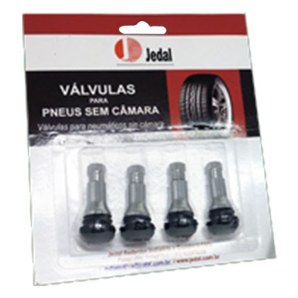 Válvula para Pneus sem Câmara TR413 Cromado 11,5mm com 4 Unidades JEDAL-821413ACB
