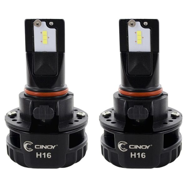 Par de Lâmpadas Automotiva Super LED Plus H16 32W 6.500K CINOY-YN-LS16P