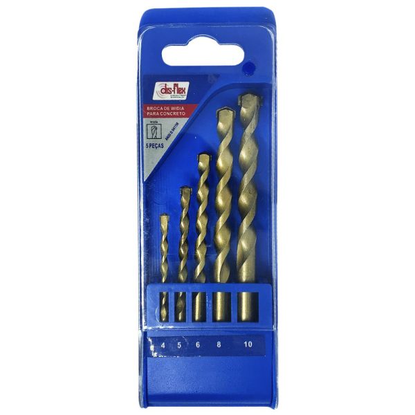 Conjunto de Brocas Wídea para Concreto 4 à 10mm com 5 Peças DISFLEX-29084