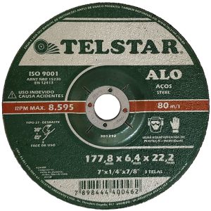 Disco de Desbaste ALO27 7 x 1/4 x 7/8Pol. TELSTAR-301310
