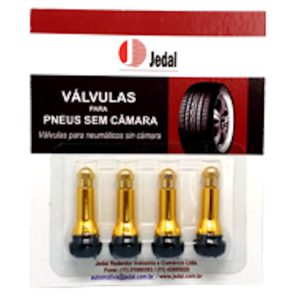 Válvula TR 414 Ouro para Pneus sem Câmara com 4 Peças. JEDAL-821414ACBO