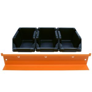 Kit 3 Gavetas Plásticas Nr. 3 Preta com Suporte para Painel de Ferramentas PRESTO-40406