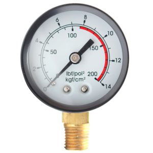 Manômetro para Compressor de Pistão Vertical 50mm 200 PSI 1/4 Pol. ALF IMPORT-M11-50-V-4-200-REV2