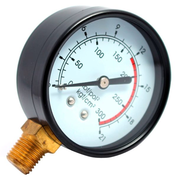 Manômetro Vertical M11 50mm 300 PSI 1/4 Pol. ALF IMPORT-M11-50-V-4-300-REV2