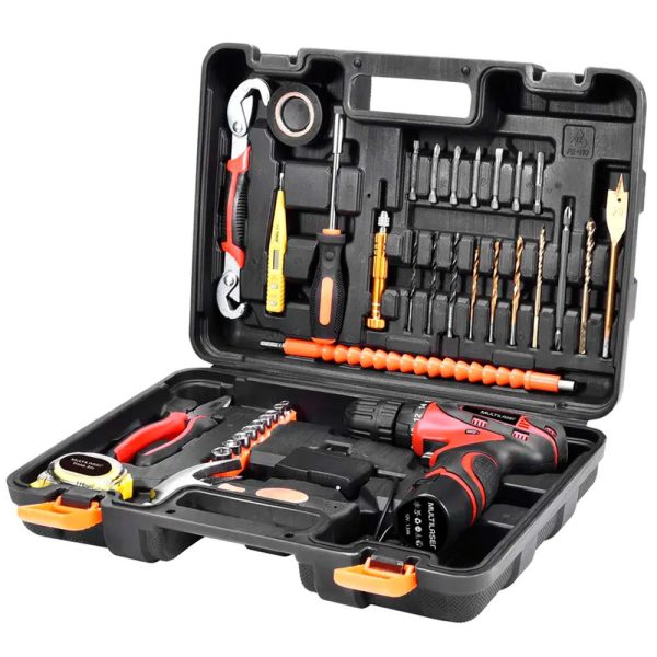 Kit Oficina com Parafusadeira a Bateria Lítio 12V Carregador Bivolt e 41 Acessórios MULTILASER-HO073