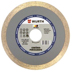 Disco de Corte W-Max Diamantado Contínuo 110mm para Porcelanato WURTH-0668110114