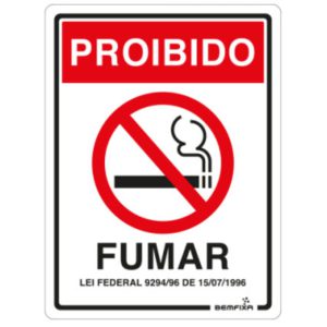 Placa Sinalizadora Proibido Fumar 15 x 20 cm BEMFIXA-6682