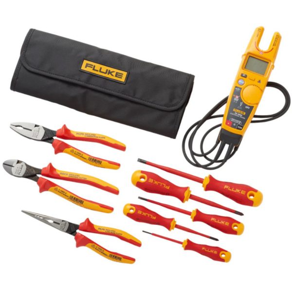 Kit Verificador Elétrico T61000 + Jogo de Ferramentas Manuais Isoladas com 8 Peças + Estojo Dobrável FLUKE-5067404