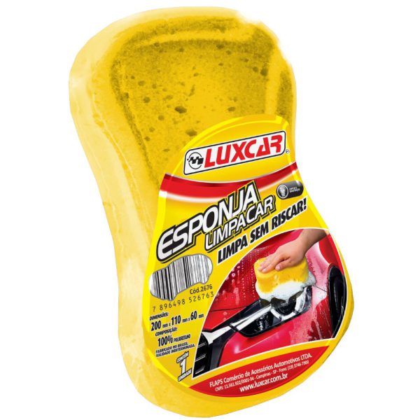 Esponja para Lavagem Limpa Car 200 x 110 x 60mm LUXCAR-2676