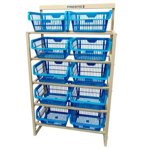 Kit Estante com 10 Cestos Organizadores Azul PRESTO-43050