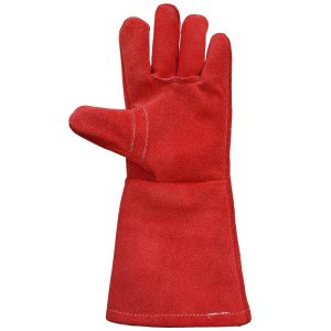 Luva de Raspa Tipo Soldador Vermelha Forrada com Punho 20cm WURTH-0899-400-877