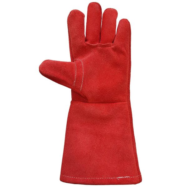 Luva de Raspa Tipo Soldador Vermelha Forrada com Punho 20cm WURTH-0899-400-877