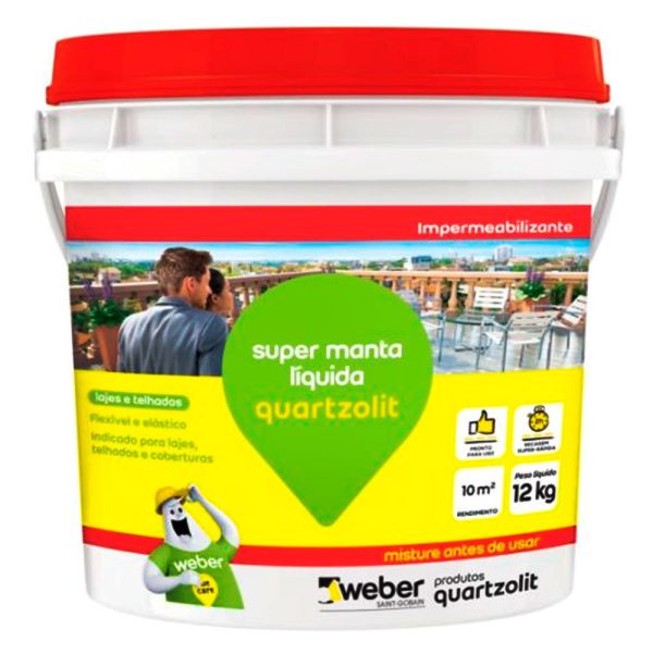 Impermeabilizante Branco Super Manta Líquida 12kg QUARTZOLIT-311715434053