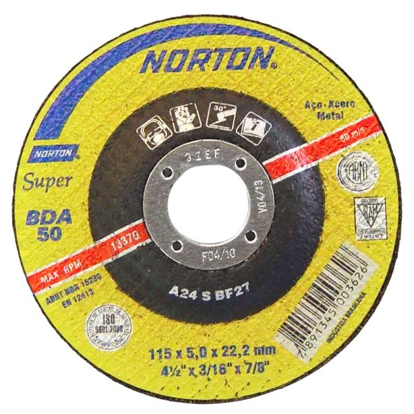 Disco Desbaste 4.1/2 x 1/4 x 7/8 Pol. NORTON-66252843686