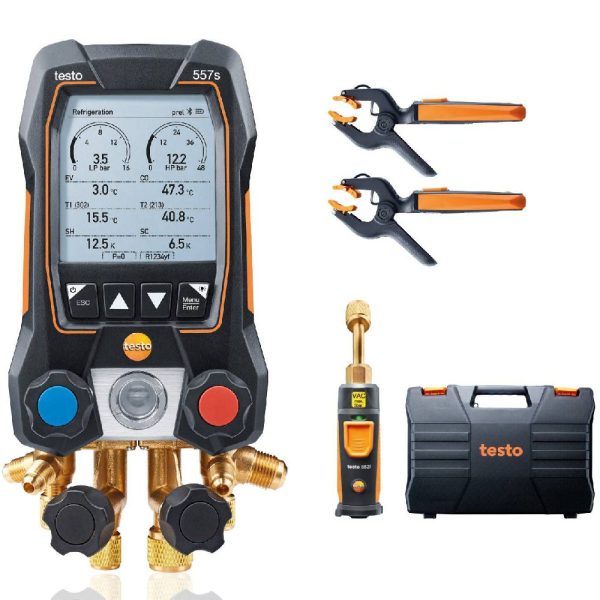 Kit Smart Vacuo Manifold Digital 557s com Bluetooth e Válvulas de 4 Vias TESTO-0564 5571