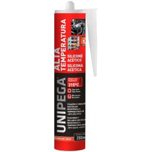 Silicone Acético para Alta Temperatura Vermelho 280ml UNIPEGA-05090420