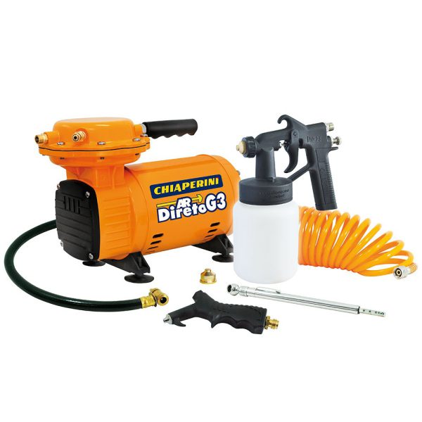 Motocompressor de Ar Direto 2.3 Pés 1/3HP 40PSI Bivolt com Kit para Pintura CHIAPERINI-ARDIRETO/G3
