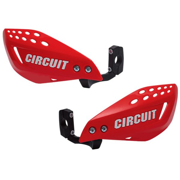 Protetor de Mão com Haste Injetada Vermelho e Branco para Motos CIRCUIT EQUIPMENT-PM061-252