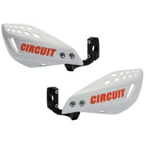 Protetor de Mão com Haste Injetada Branco e Laranja para Motos CIRCUIT EQUIPMENT-PM061-229